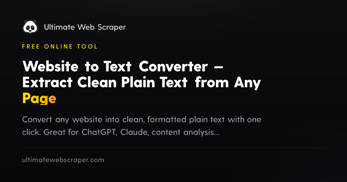PandaExtract Website to Text Converter